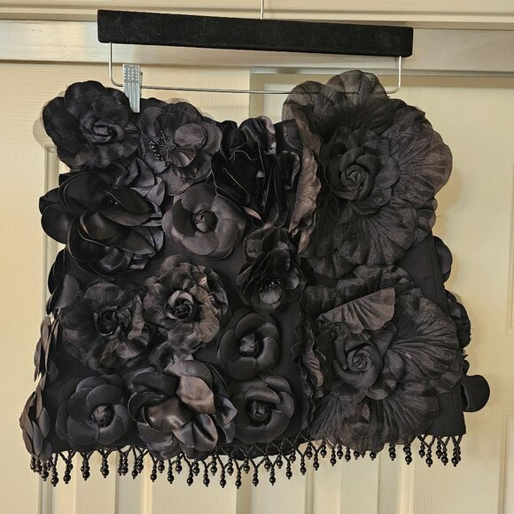 Flower & Beaded Mini Skirt - Picture 3 of 8